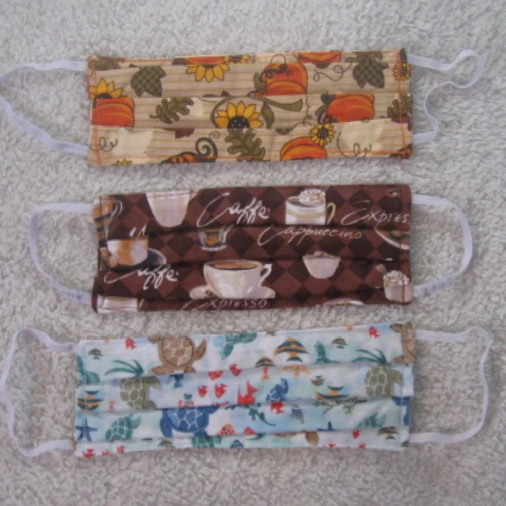 Set of Three Handmade Face Masks